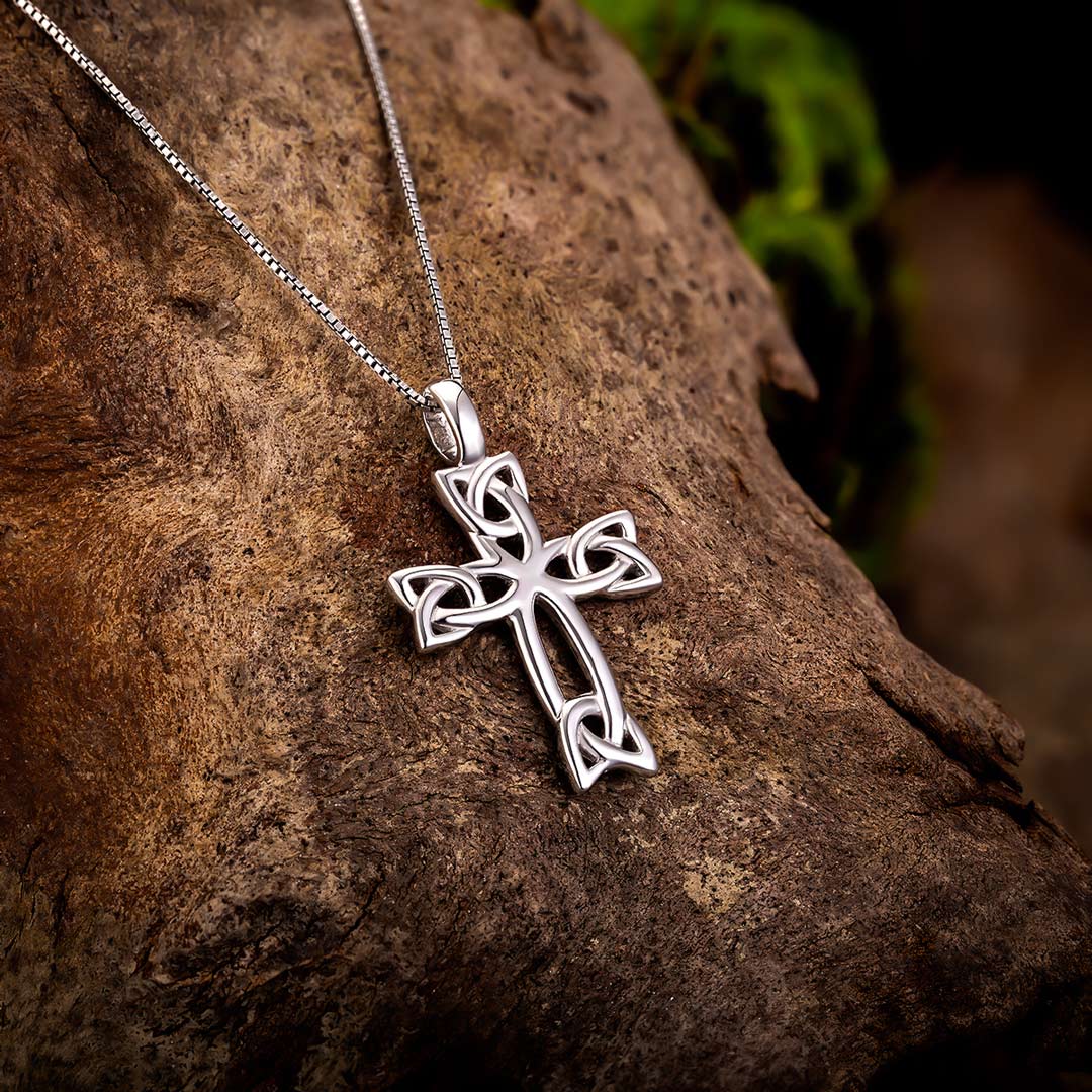 styled image of sterling silver celtic cross pendant s4045 from Solvar
