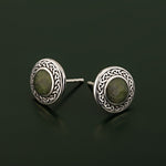 styled image of sterling silver celtic connemara marble round stud earrings s33773 from Solvar