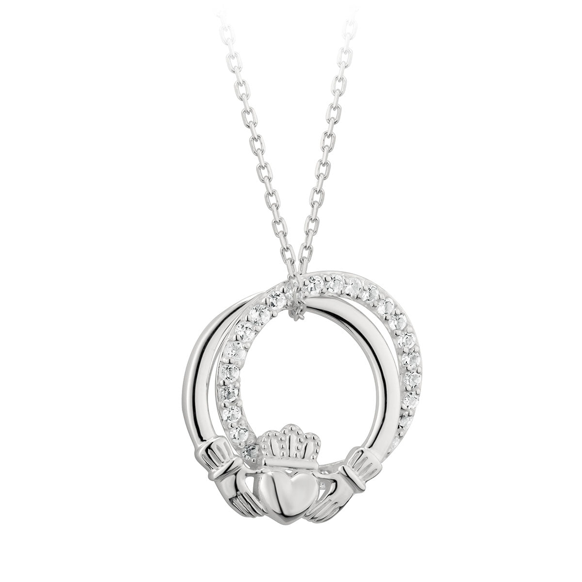 sterling silver Claddagh circle pendant s46446 from Solvar