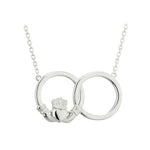 sterling silver claddagh circle necklet s46370 from Solvar