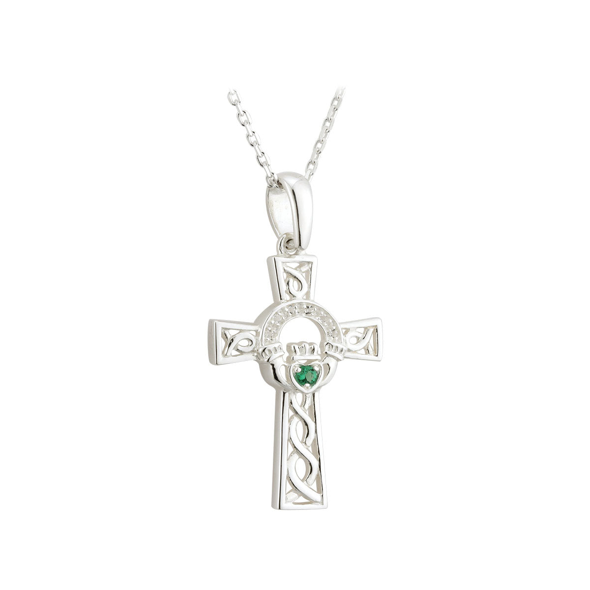 sterling silver claddagh cross pendant s45529 from Solvar