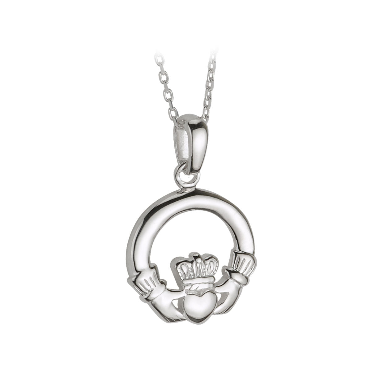 sterling silver claddagh pendant small s4682 from Solvar