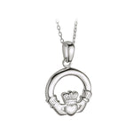 sterling silver claddagh pendant small s4682 from Solvar