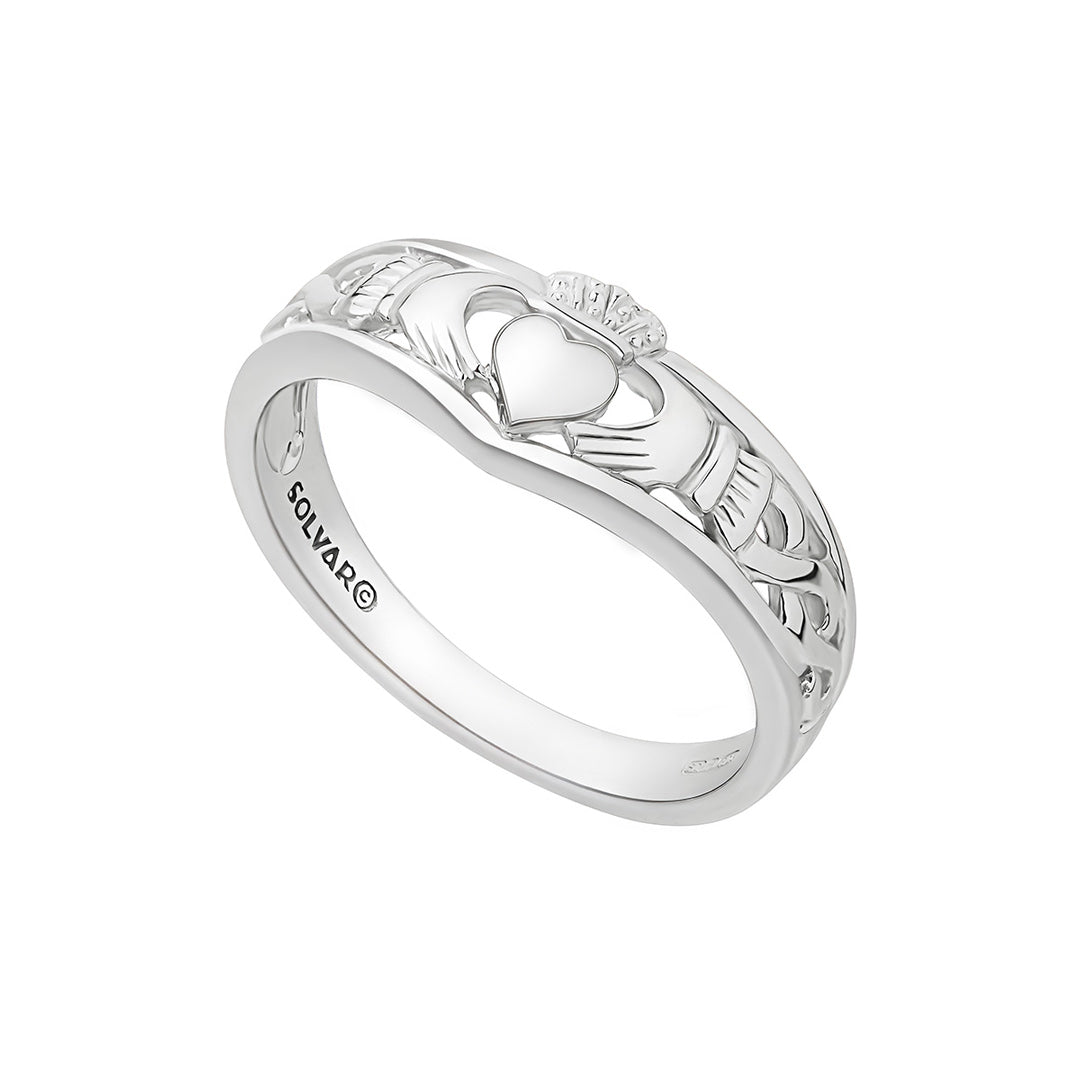 sterling silver claddagh wishbone ring s2595 from Solvar