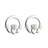 sterling silver heavy claddagh stud earrings s3325 from Solvar