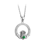 sterling silver crystal illusion claddagh pendant s46620 from Solvar