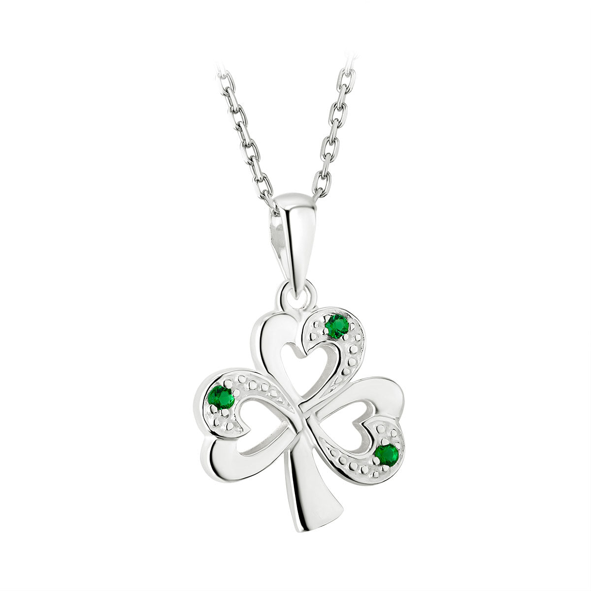 sterling silver faux emerald shamrock pendant s44558 from Solvar