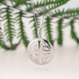 lifestyle image of Solvar silver four Trinity Knot necklace