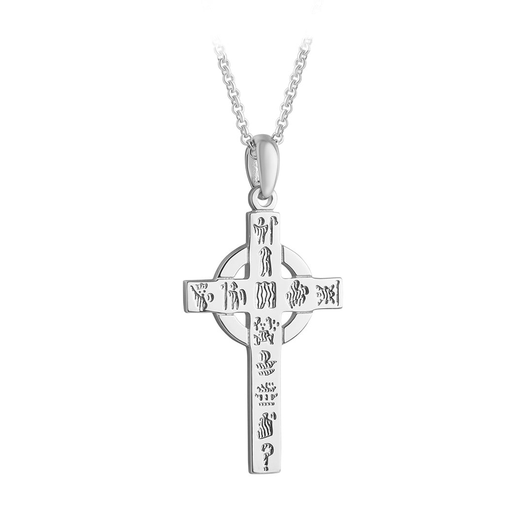 silver history of ireland small cross necklace S4659 from Solvar