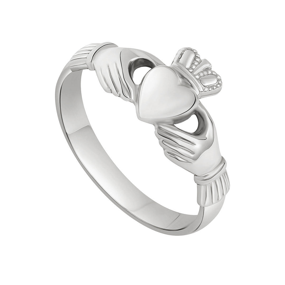 stock image 1 of silver ladies claddagh ring s2543