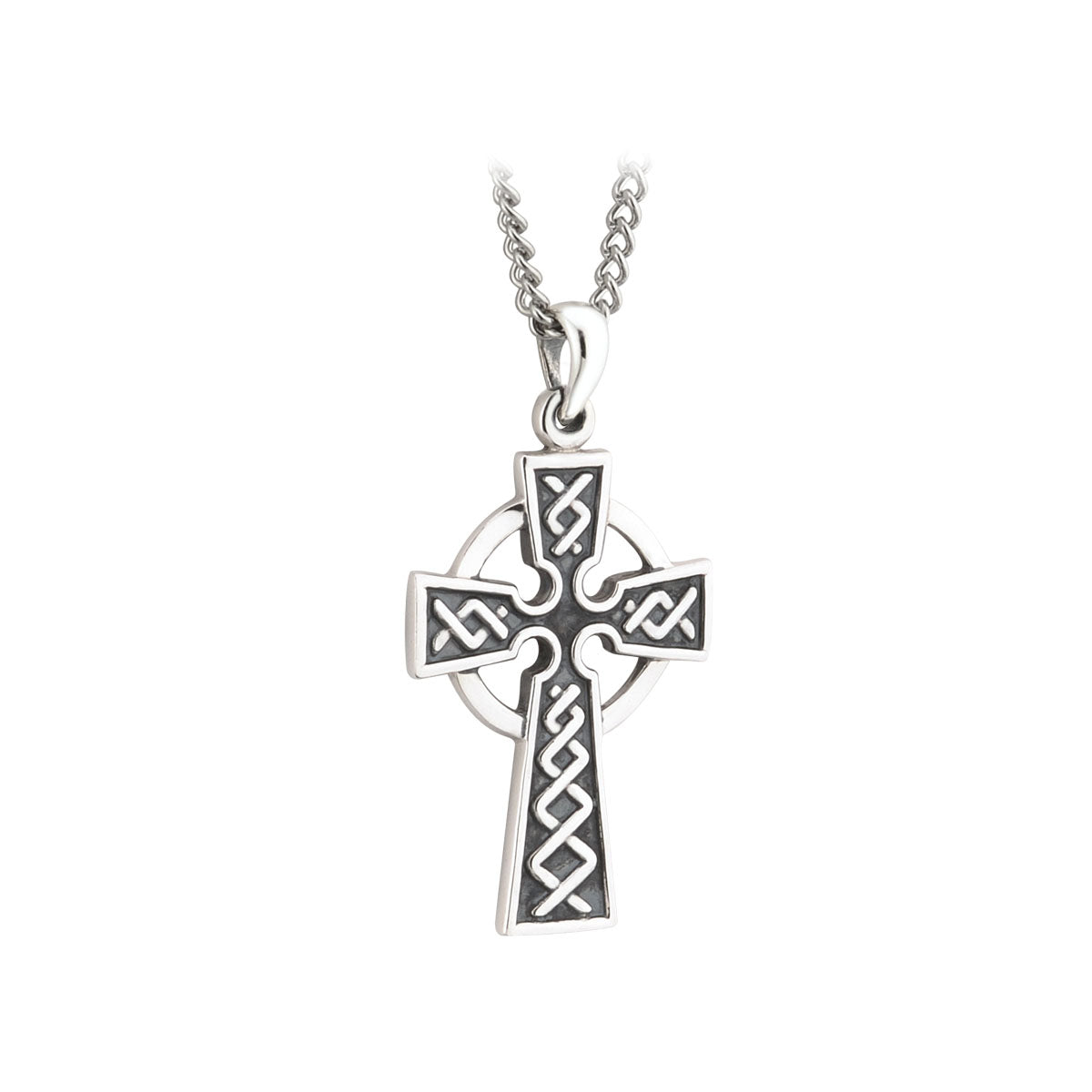 sterling silver oxidised cross pendant s44761 from Solvar