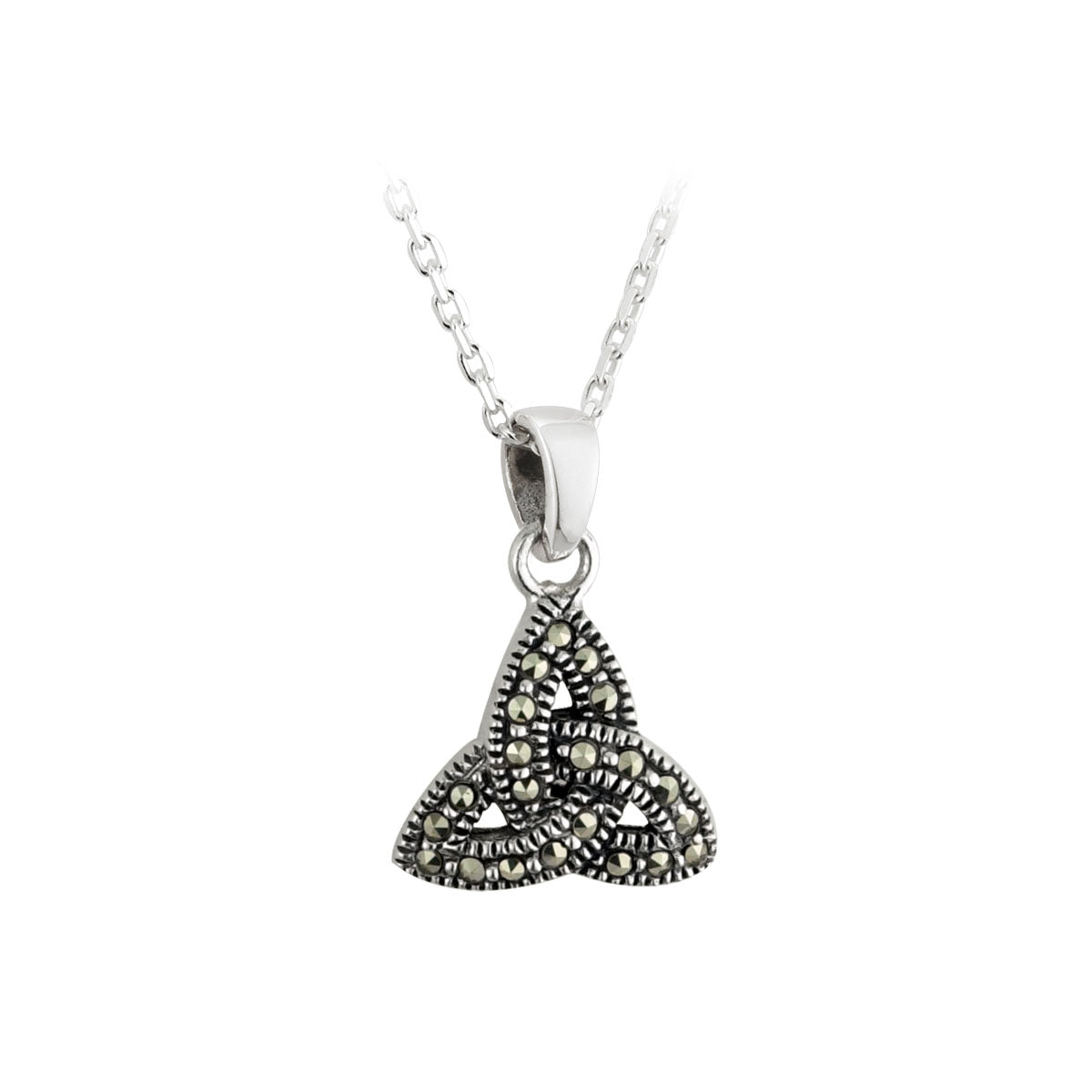 sterling silver trinity knot marcasite pendant s44391 from Solvar