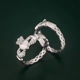 styled image of ladies sterling silver weave claddagh ring s2865 from Solvar