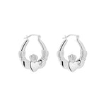 Product image of Sterling Silver Claddagh Creole Earrings from Solvar jewellery