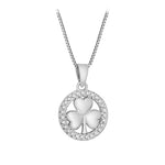 stock image of Cz Small Round Shamrock Pendant from Solvar