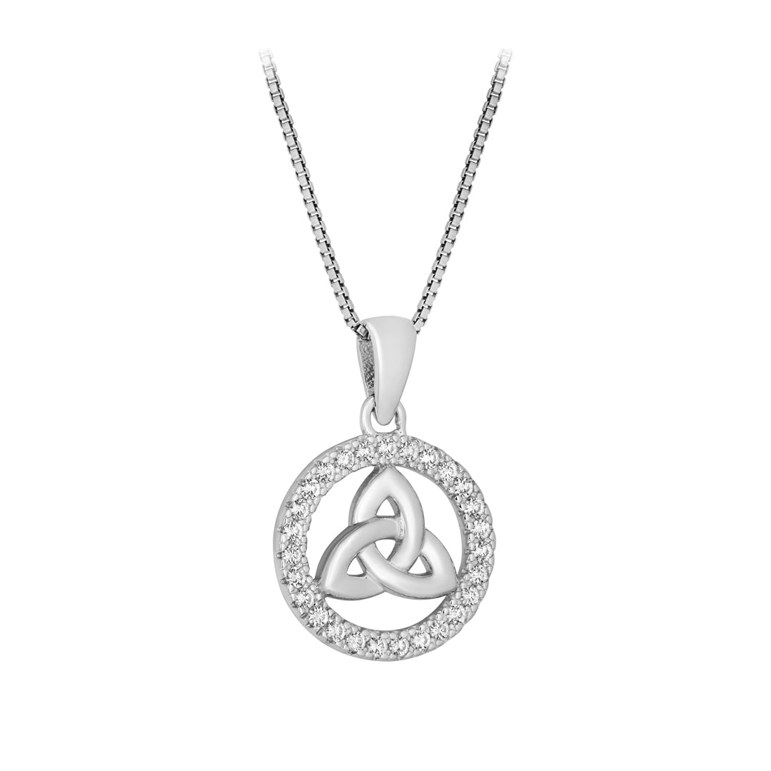 stock image of Cz Small Round Trinity Knot Pendant from Solvar