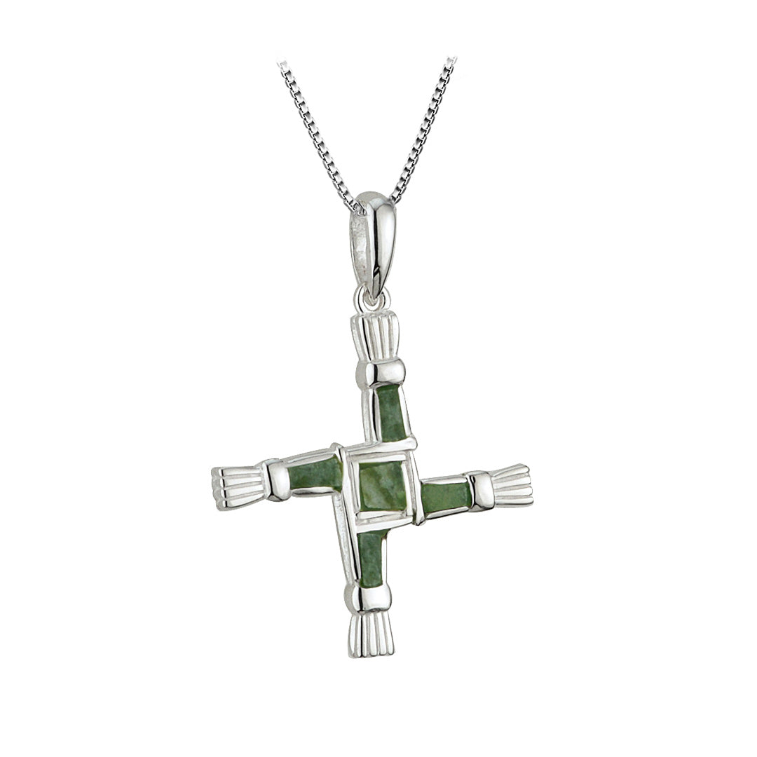 sterling silver connemara marble saint brigids cross pendant s44703 from Solvar