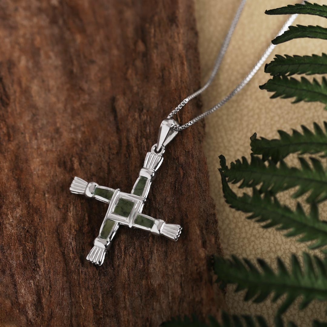 styled image of sterling silver connemara marble saint brigids cross pendant s44703 from Solvar 1