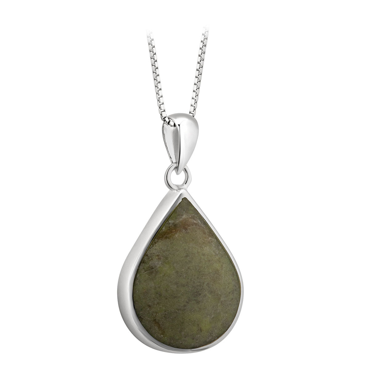 sterling silver tear drop connemara marble pendant s46617 from Solvar