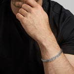 men's sterling silver heavy Celtic Trinity Knot bracelet on a model