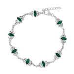 stock image of Sterling Silver Green Cz Trinity Knot Bracelet from Solvar