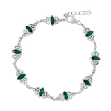 stock image of Sterling Silver Green Cz Trinity Knot Bracelet from Solvar