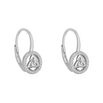 stock image of Sterling Silver Cz Round Trinity Knot Drop Earrings from Solvar