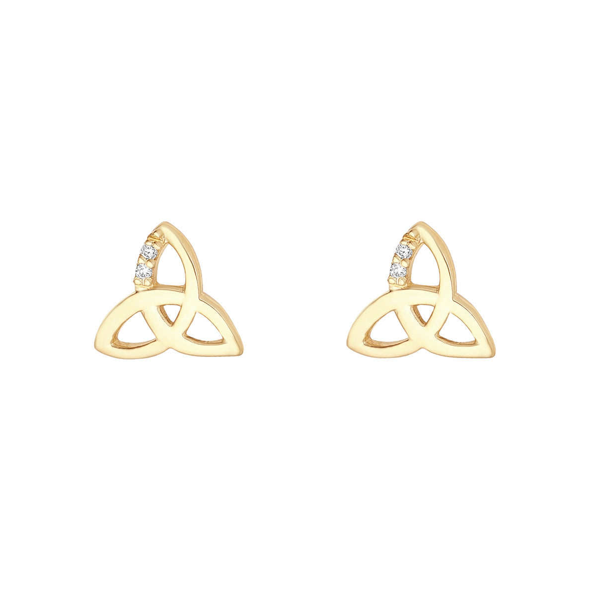 Solvar 10k gold cubic zirconia trinity knot stud earrings S34155