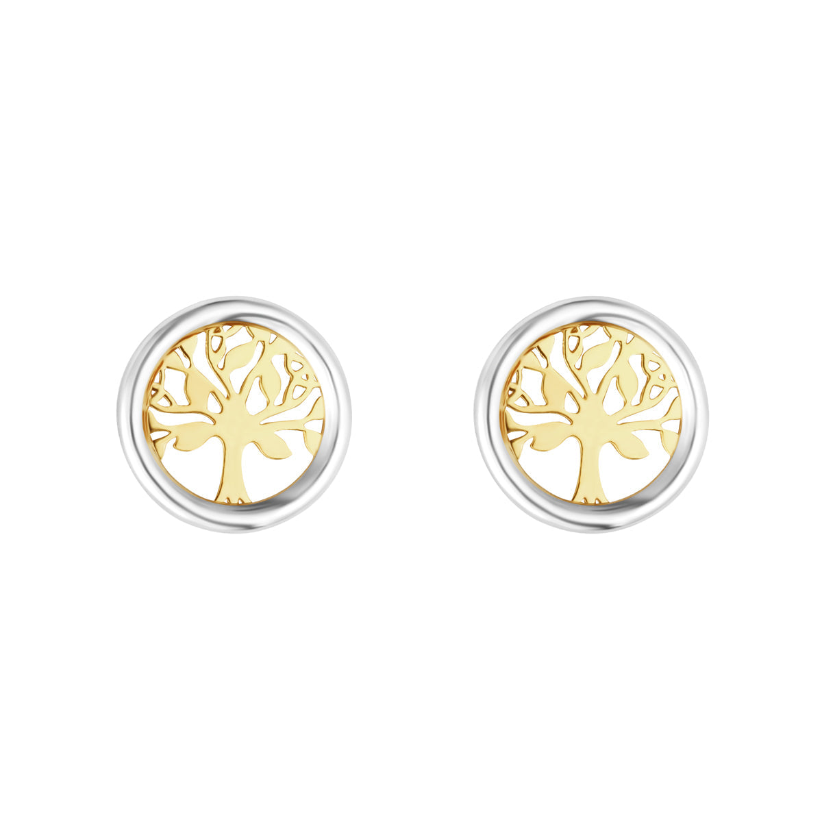 Two Tone Gold Celtic Tree of Life Earrings S34197 from Solvar Irish Jewellery