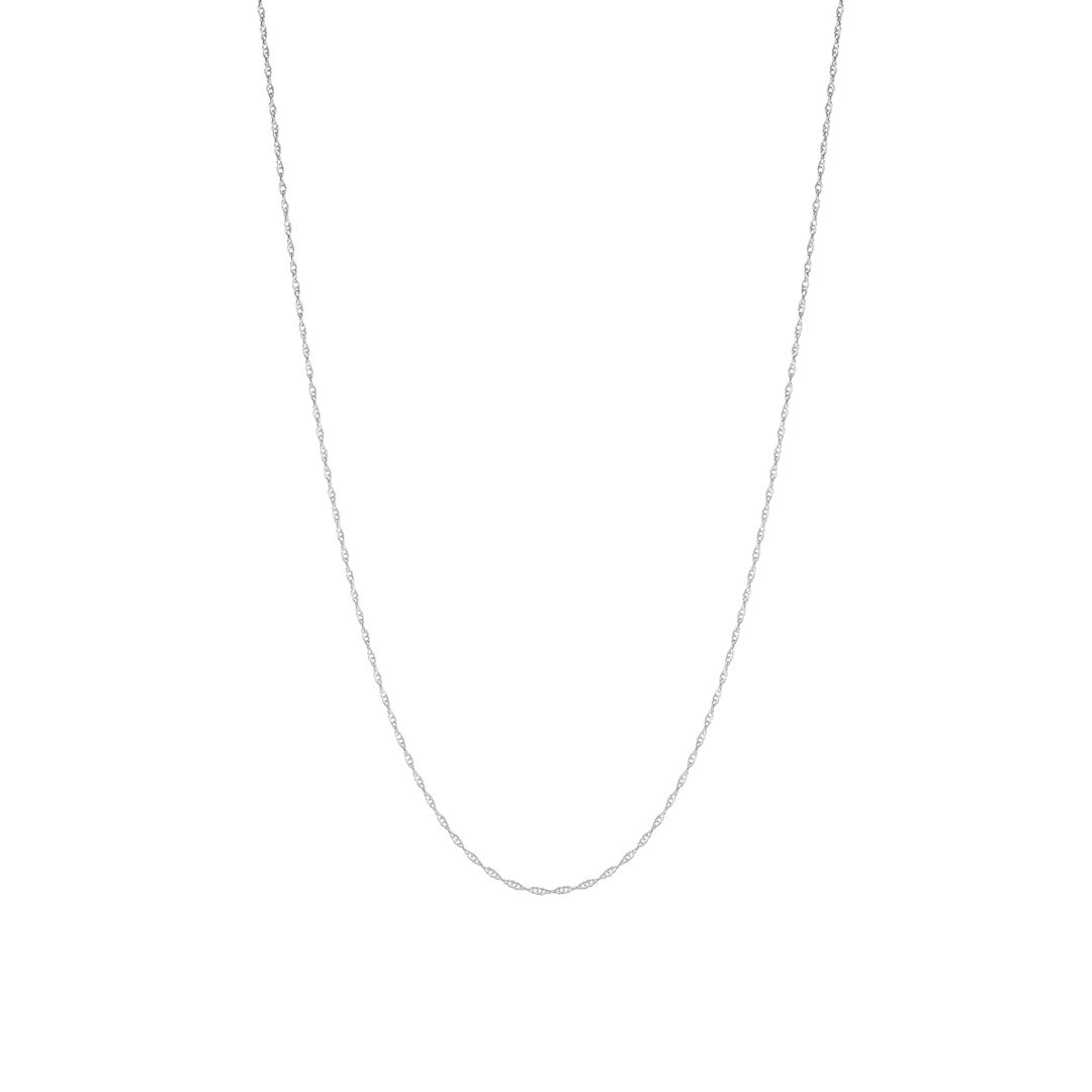 Stock image of 14k white gold 18-inch sing chain 1