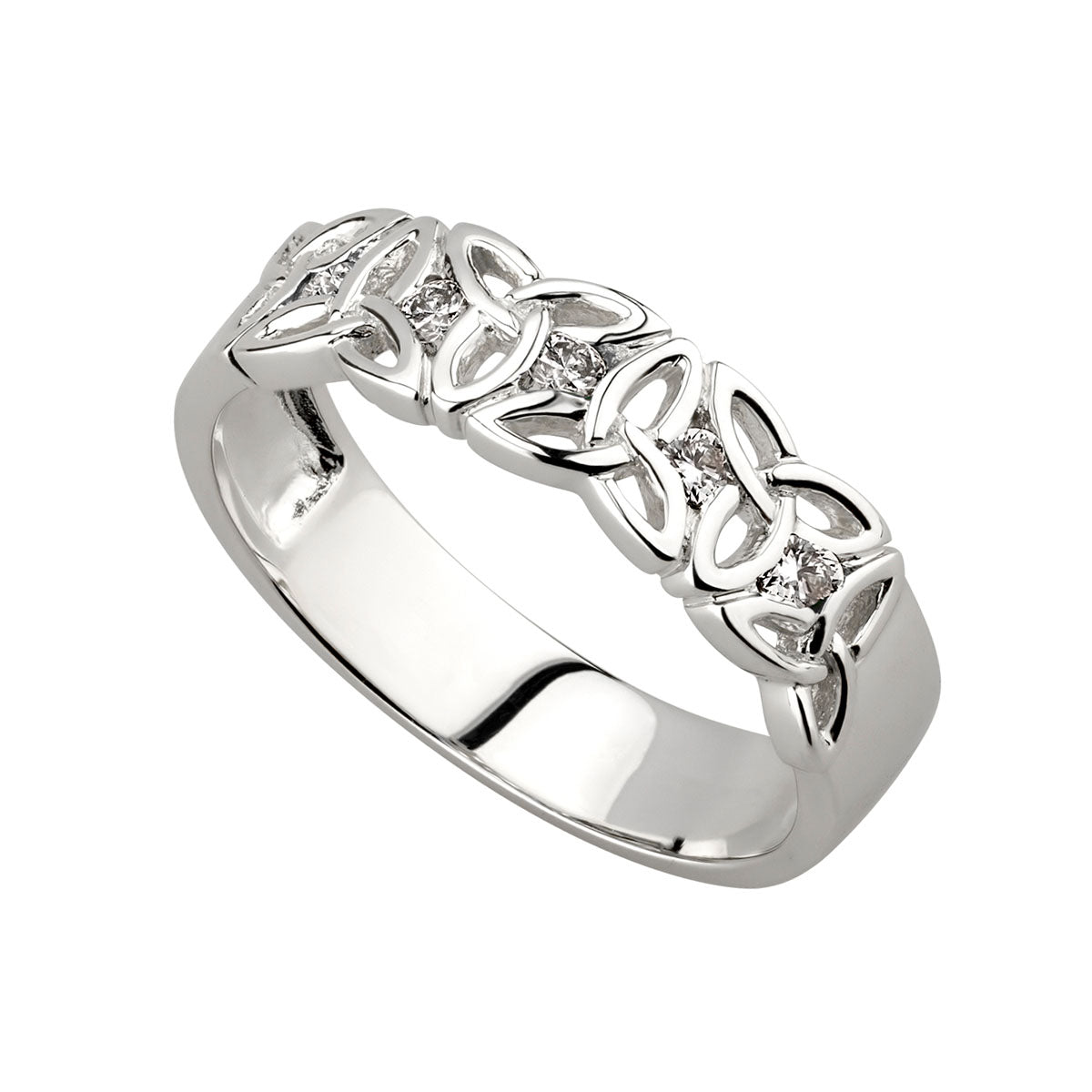 14K white gold diamond trinity knot band s2720 from Solvar