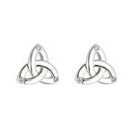 White Gold Flush Set Diamond Trinity Knot Earrings S34195 from Solvar Irish Jewellery