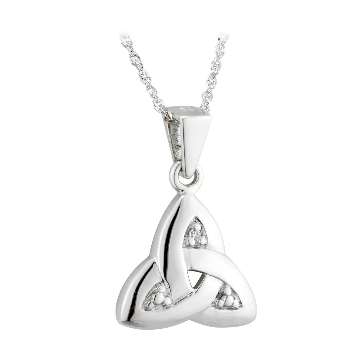 14k white gold diamond trinity knot pendant s4718 from Solvar